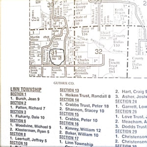 A map showing Robert Mo's plot of land in Redfield, Iowa. 