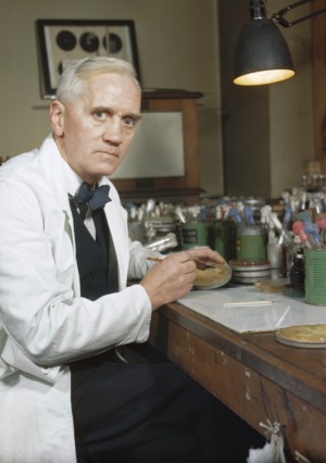 Professor Alexander Fleming, who first discovered penicillin, in his laboratory in London (1943). | The Wire