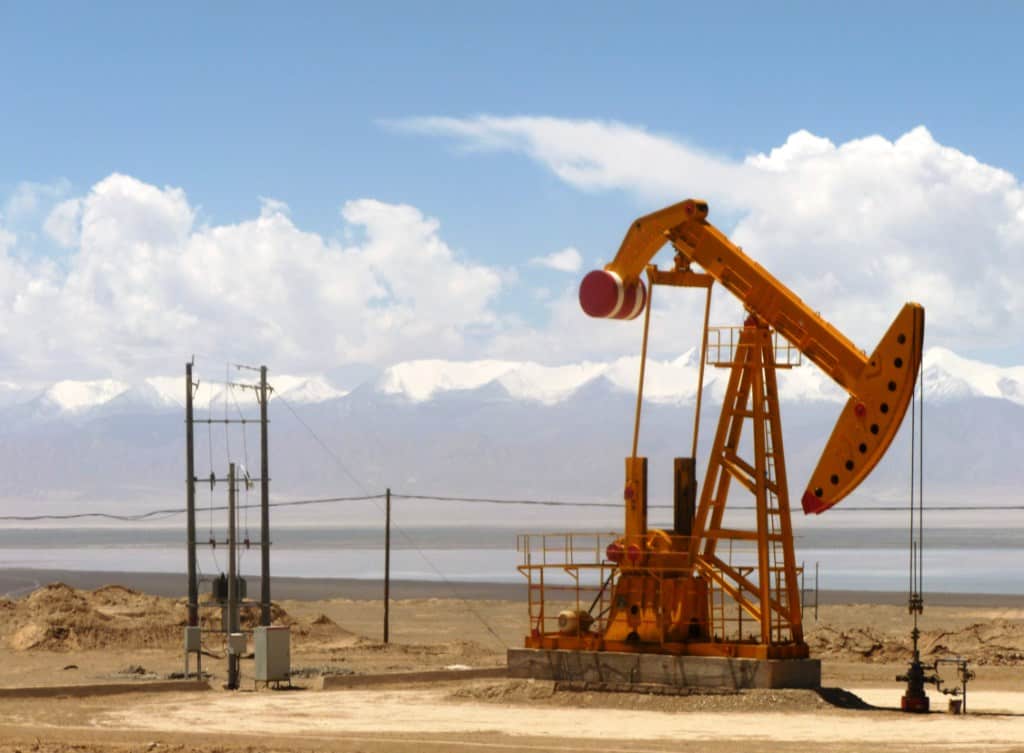 Oil well in Qaidam Basin, Qinghai Province