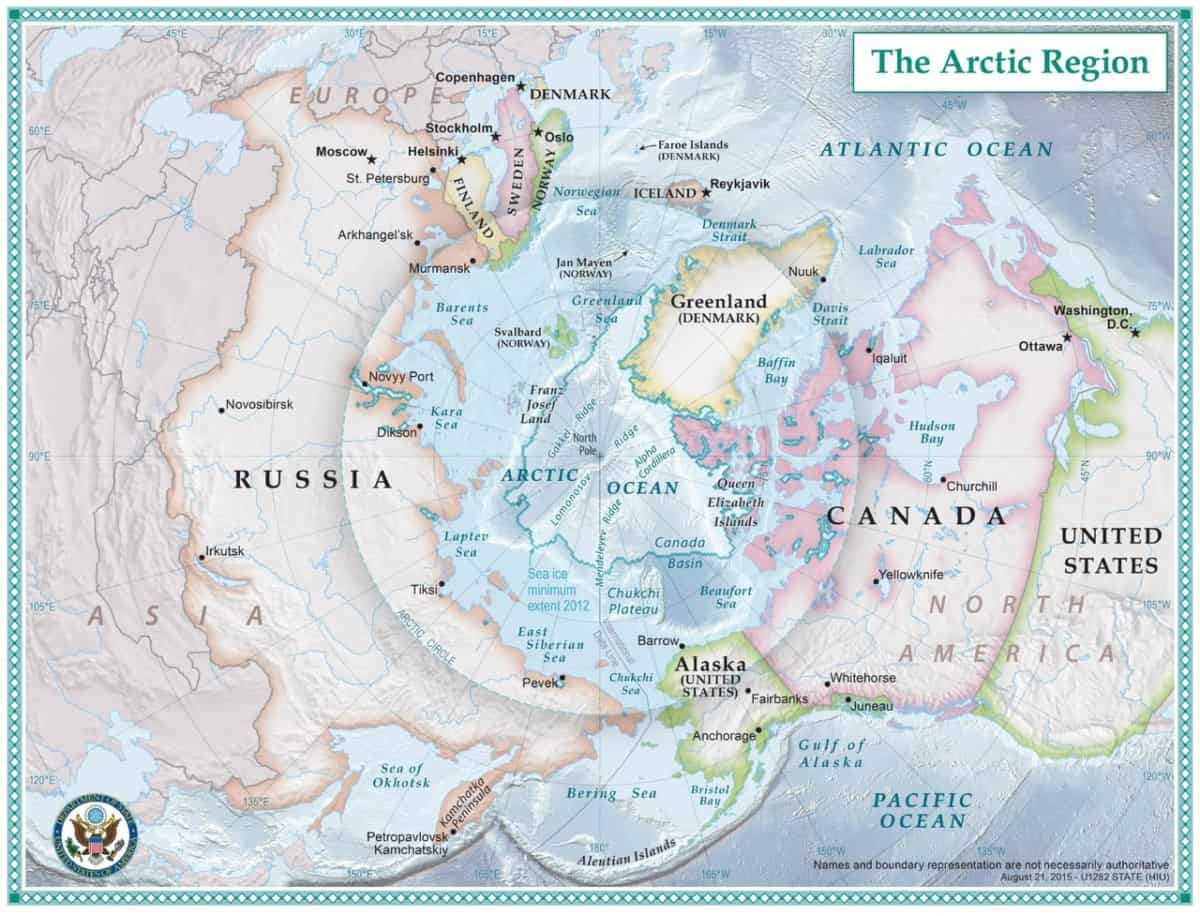 Eight nations have land in the arctic.
