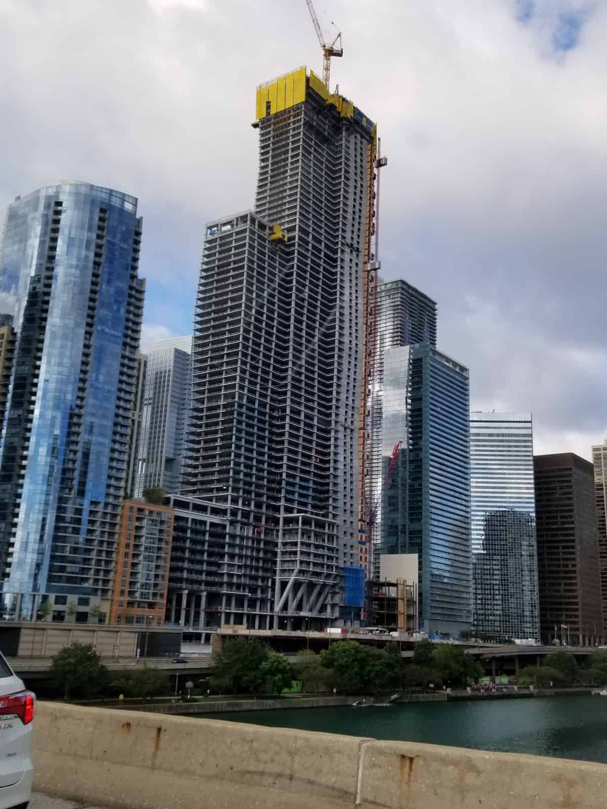 Vista Tower under construction in Chicago in 2018.