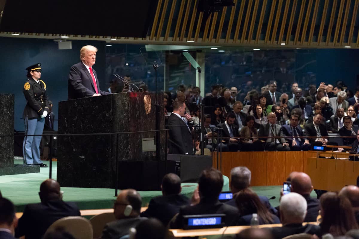 President Donald J. Trump addresses the 73rd session of the U.N. General Assembly