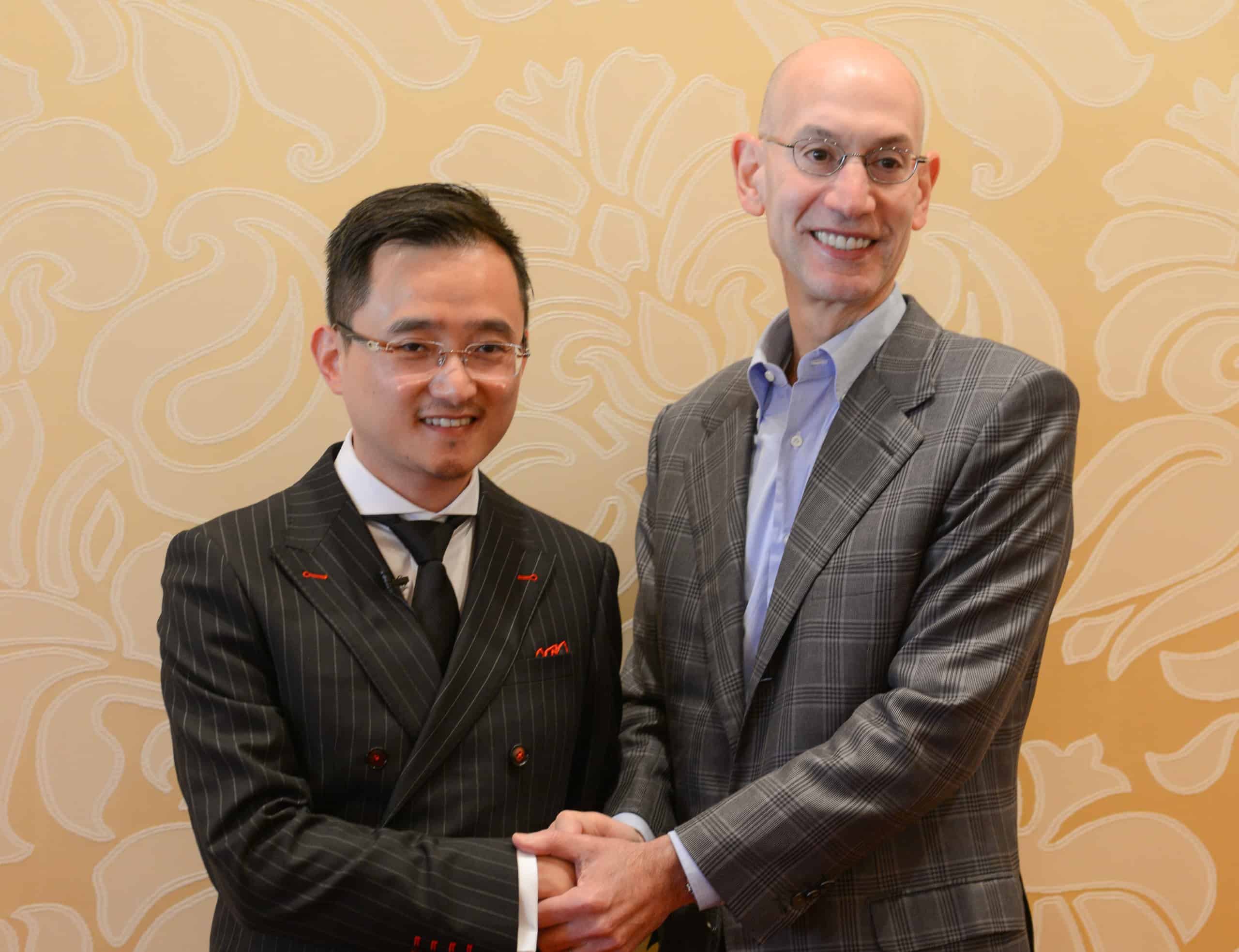 Jiang Lizhang and Adam Silver