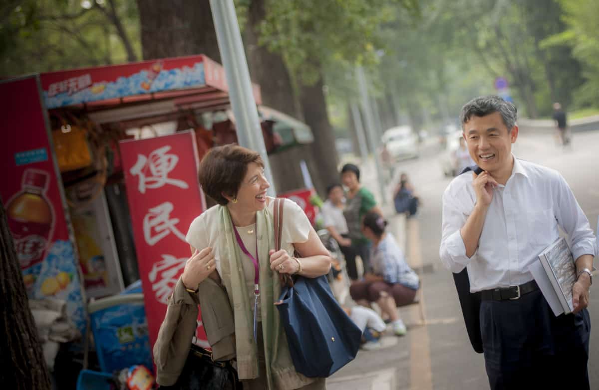 Susan Shirk with Xue Lan (Current Dean of Schwarzman College at Tsinghua University) in Beijing in 2012.