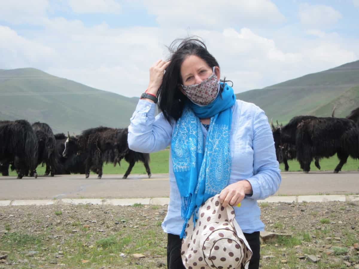 Demick on the Tibetan plateau during her reporting for the book.