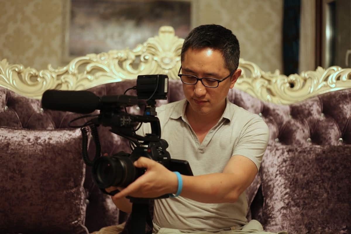 Hao Wu filming his documentary.