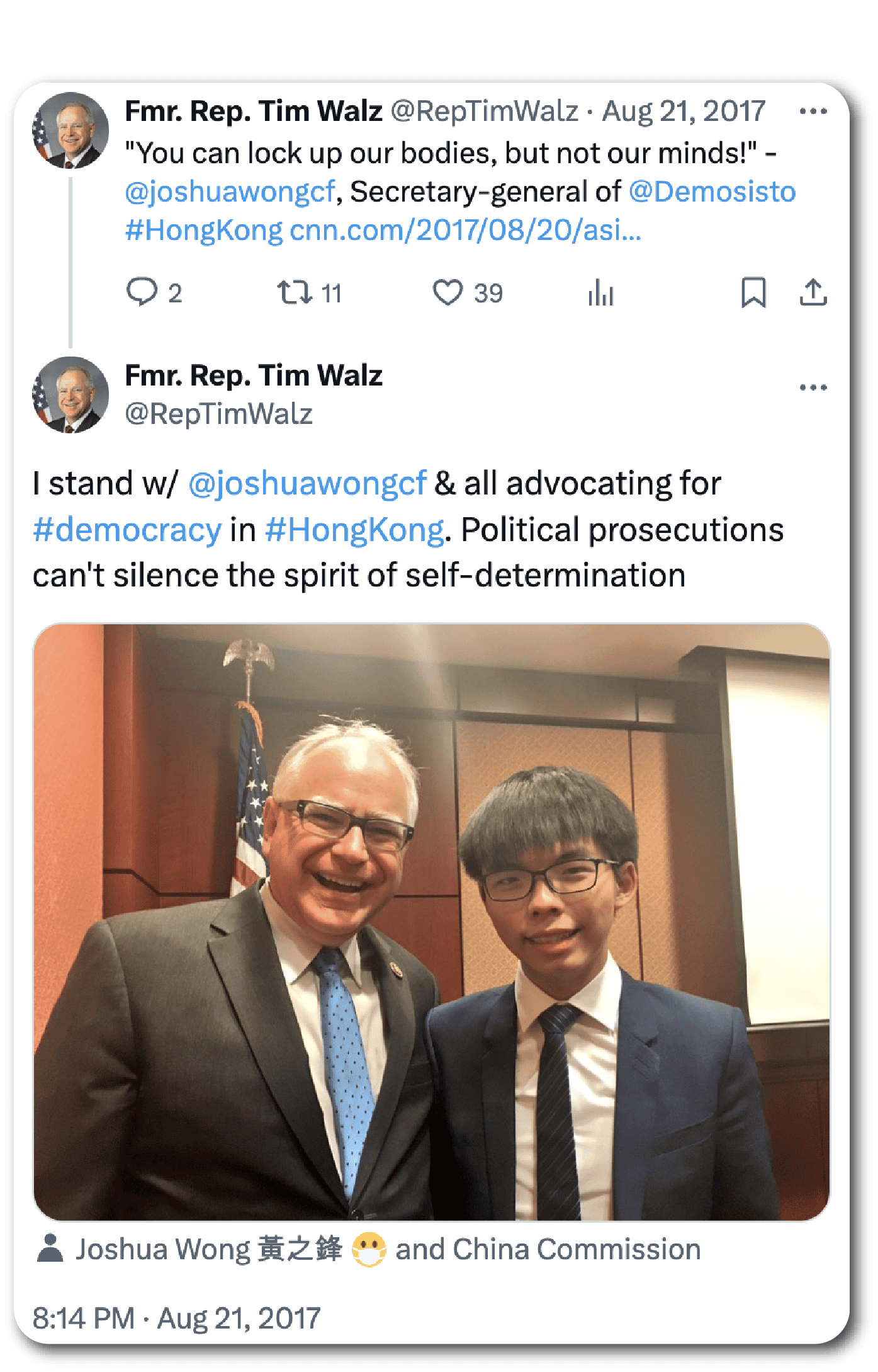 Tim Walz's China