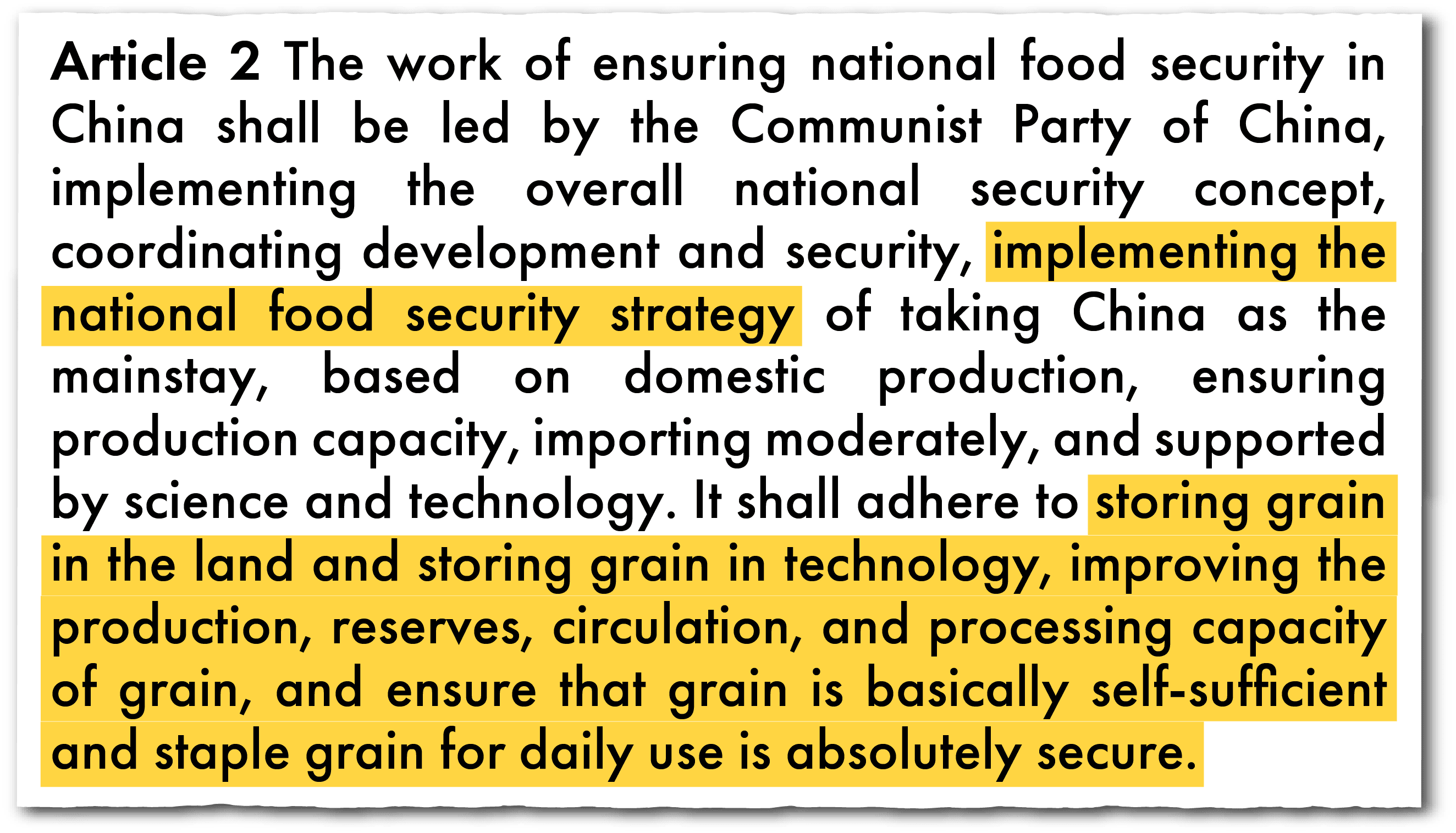 China food security