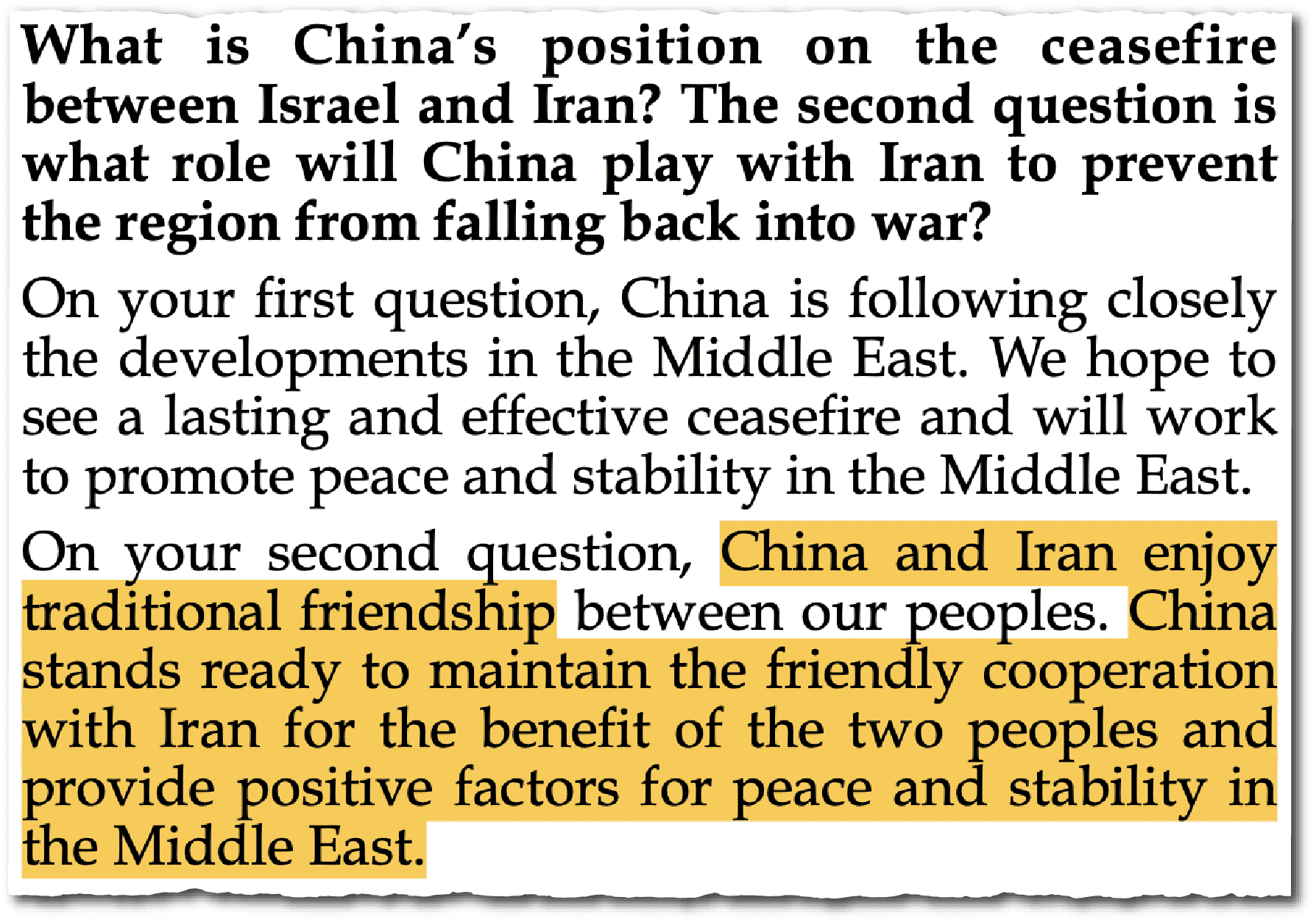 China Iran