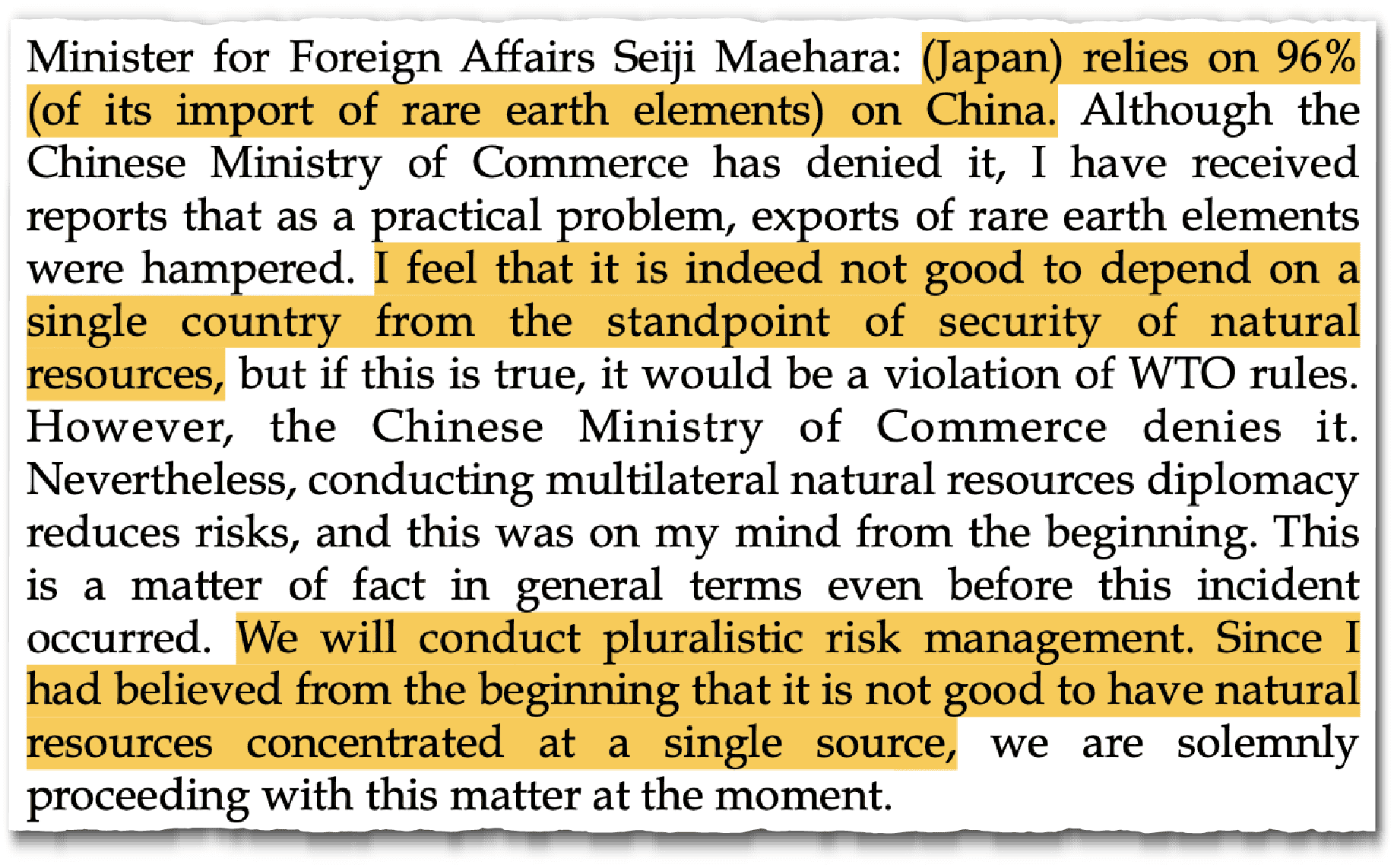 MOFA Japan on Rare Earths